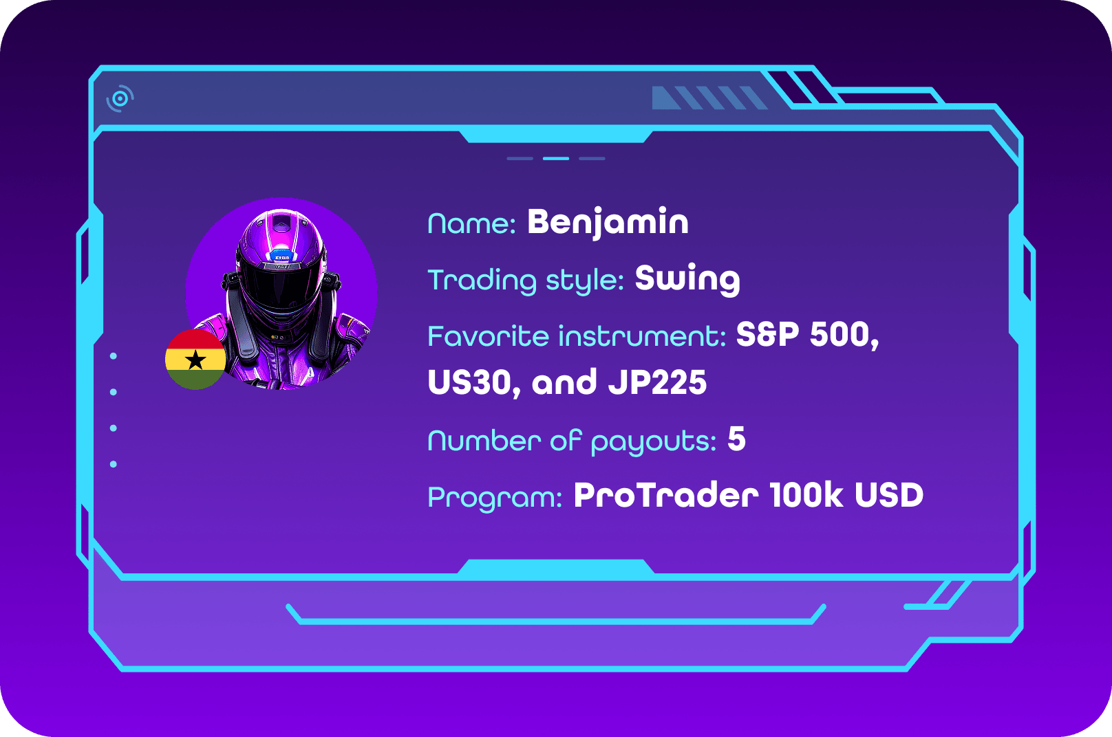 Benjamin, Fintokei Star from Ghana