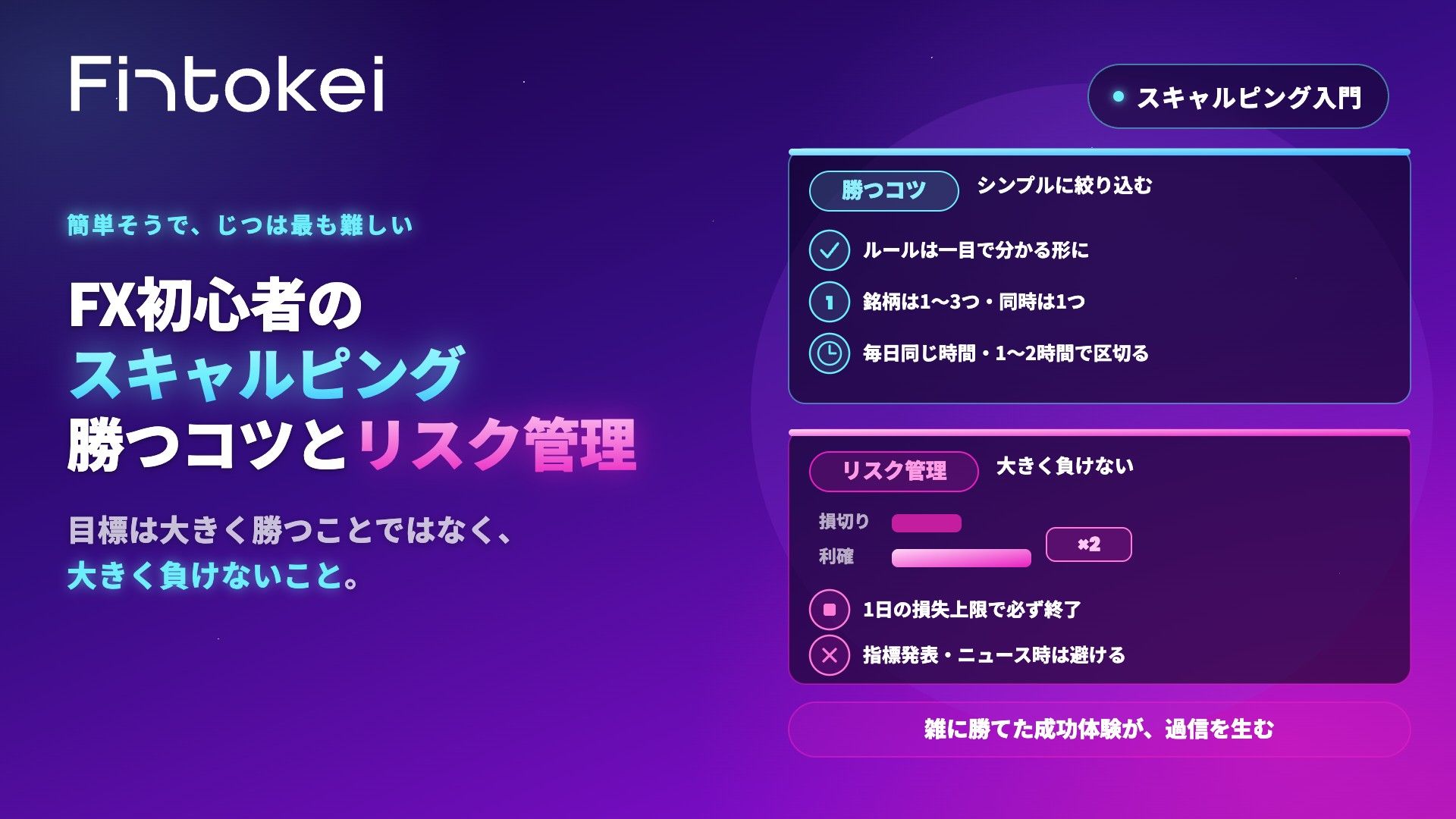 FX初心者のスキャルピング|勝つコツとリスク管理