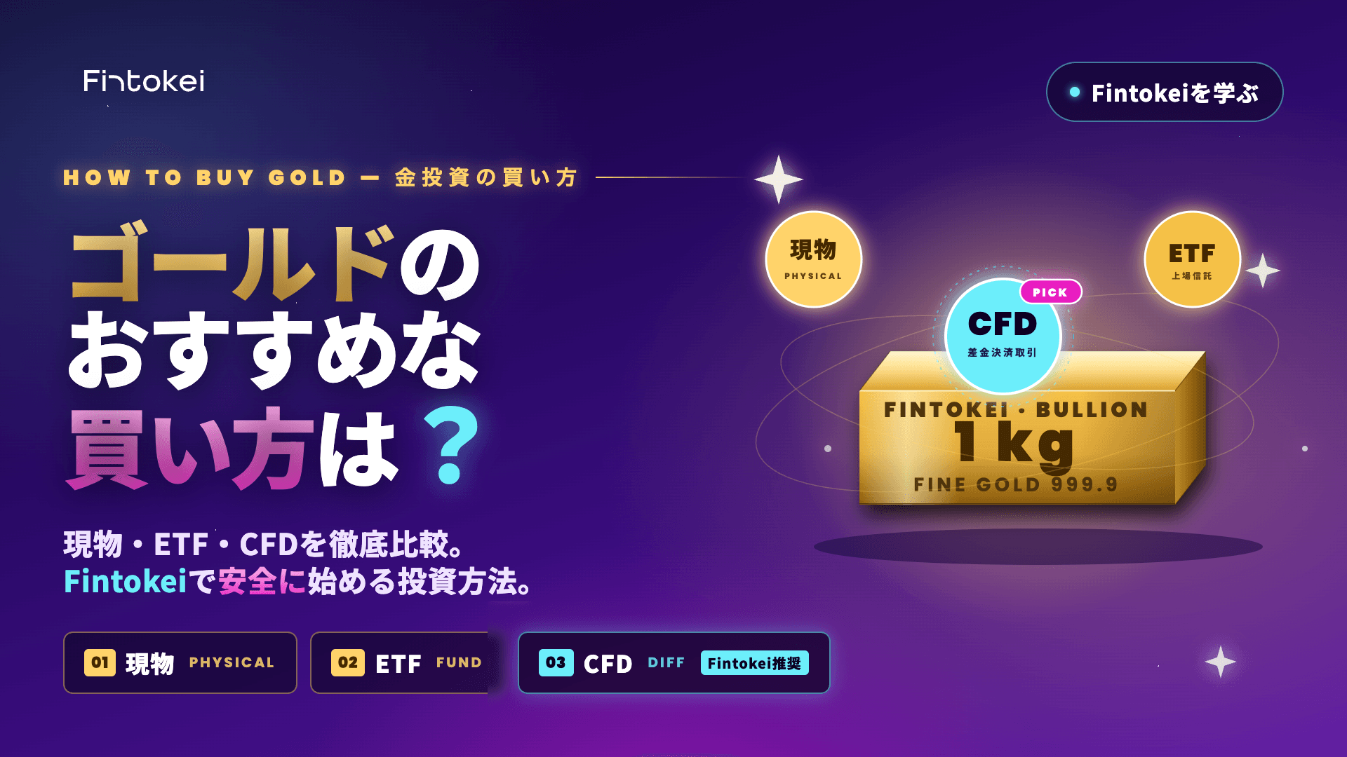 ゴールド（金）のおすすめな買い方は？Fintokeiで安全に始める投資方法