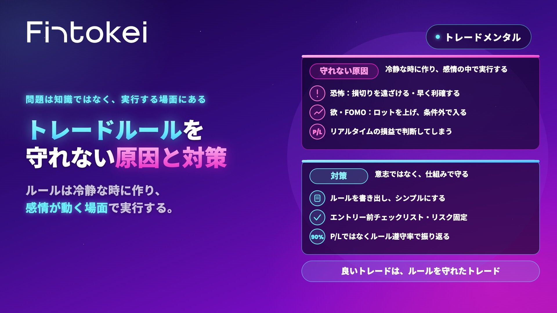 トレードルールを守れない原因と対策